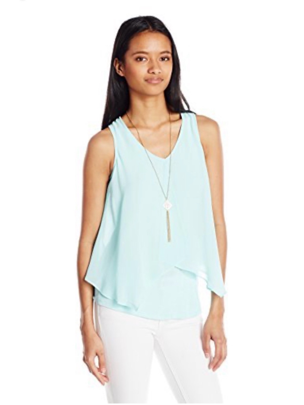 Ivanka Trump Mint Green Sleeveless Ruffle Camisole